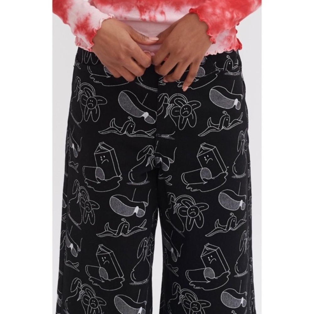 Lazy Oaf Printed Whimsical Pants Size 2 - image 2